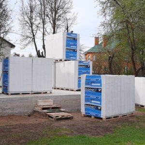 Начало укладки стен из газосиликатных блоков для пристройки к дому в Истринском р-не