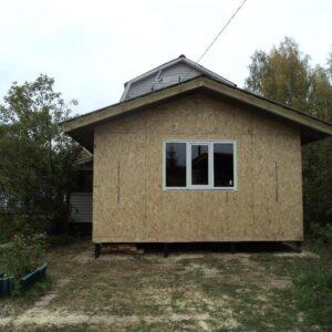 Этап утепления и отделки фасада пристройки к дому в Истринском р-не